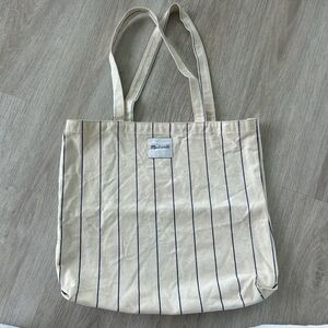 Madewell Canvas Tote Bag Beige Striped